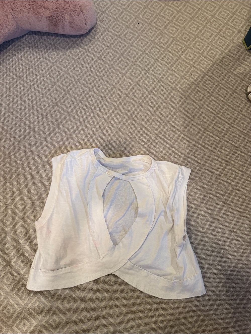 White Cropped Cutout Sleeveless Top
